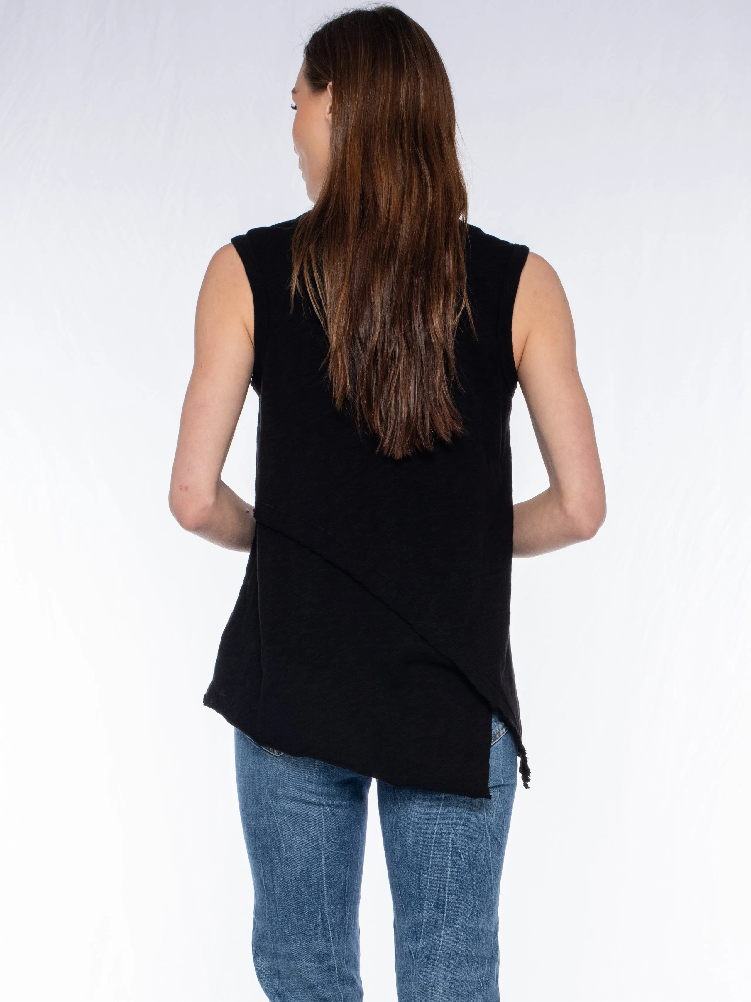 Crossover Hem Shirttail Shell