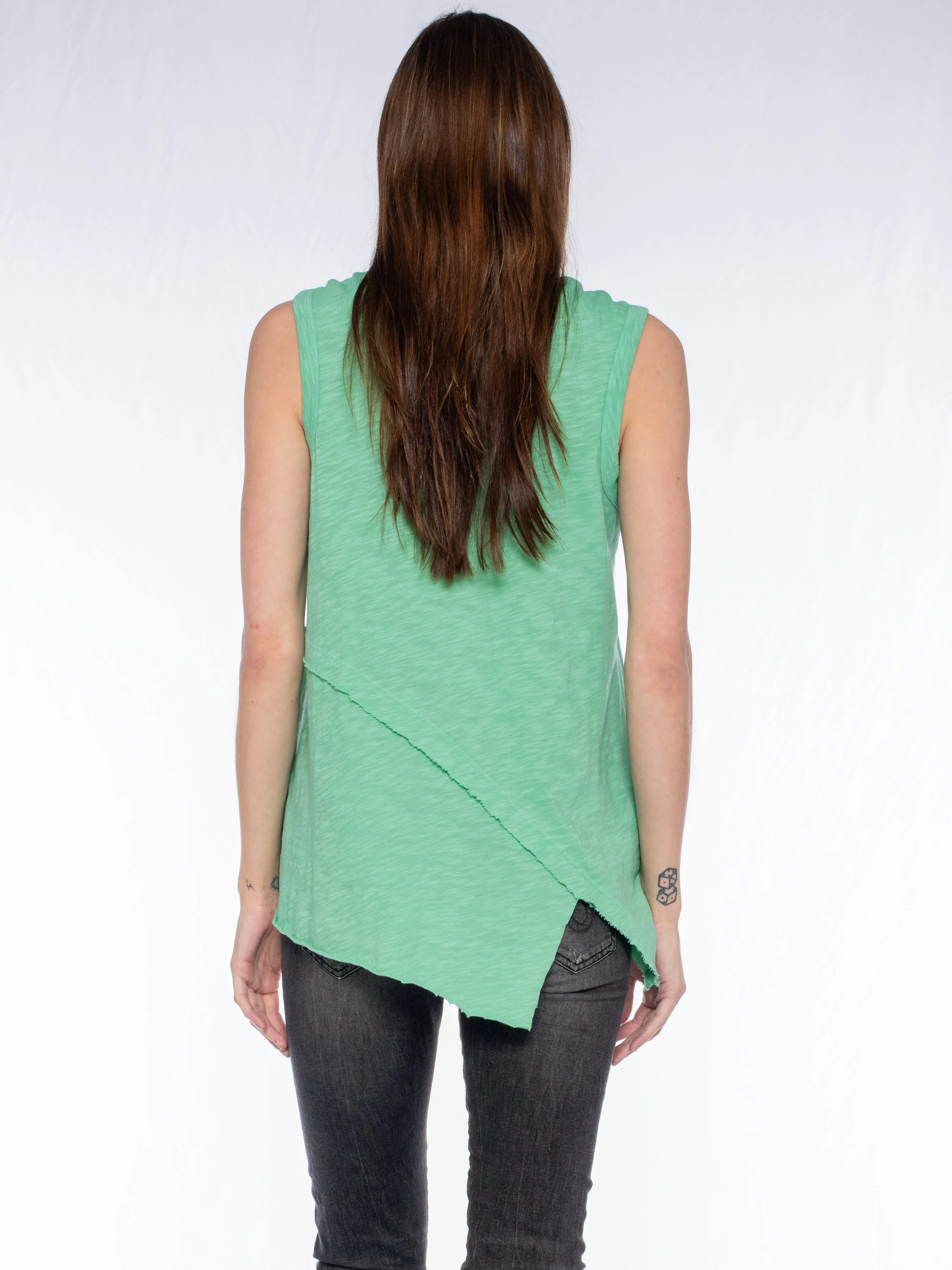 Crossover Hem Shirttail Shell