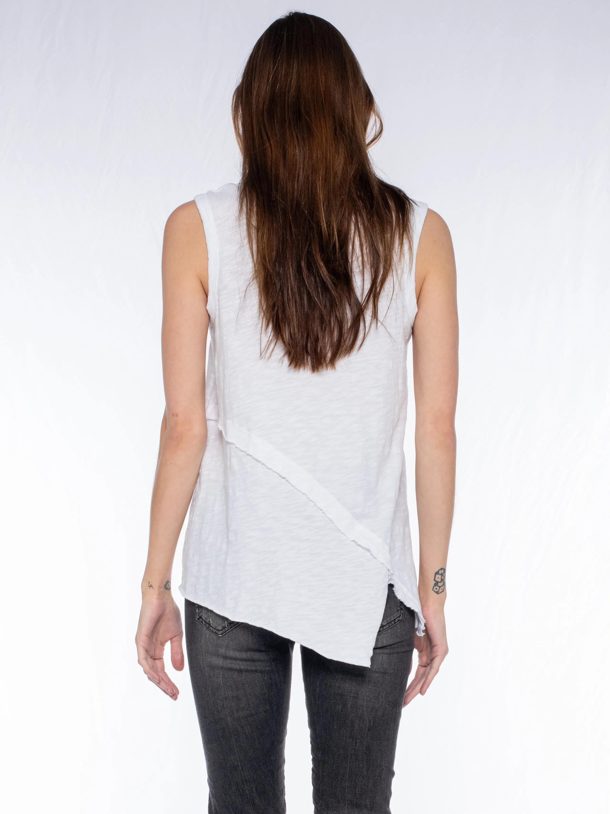 Crossover Hem Shirttail Shell