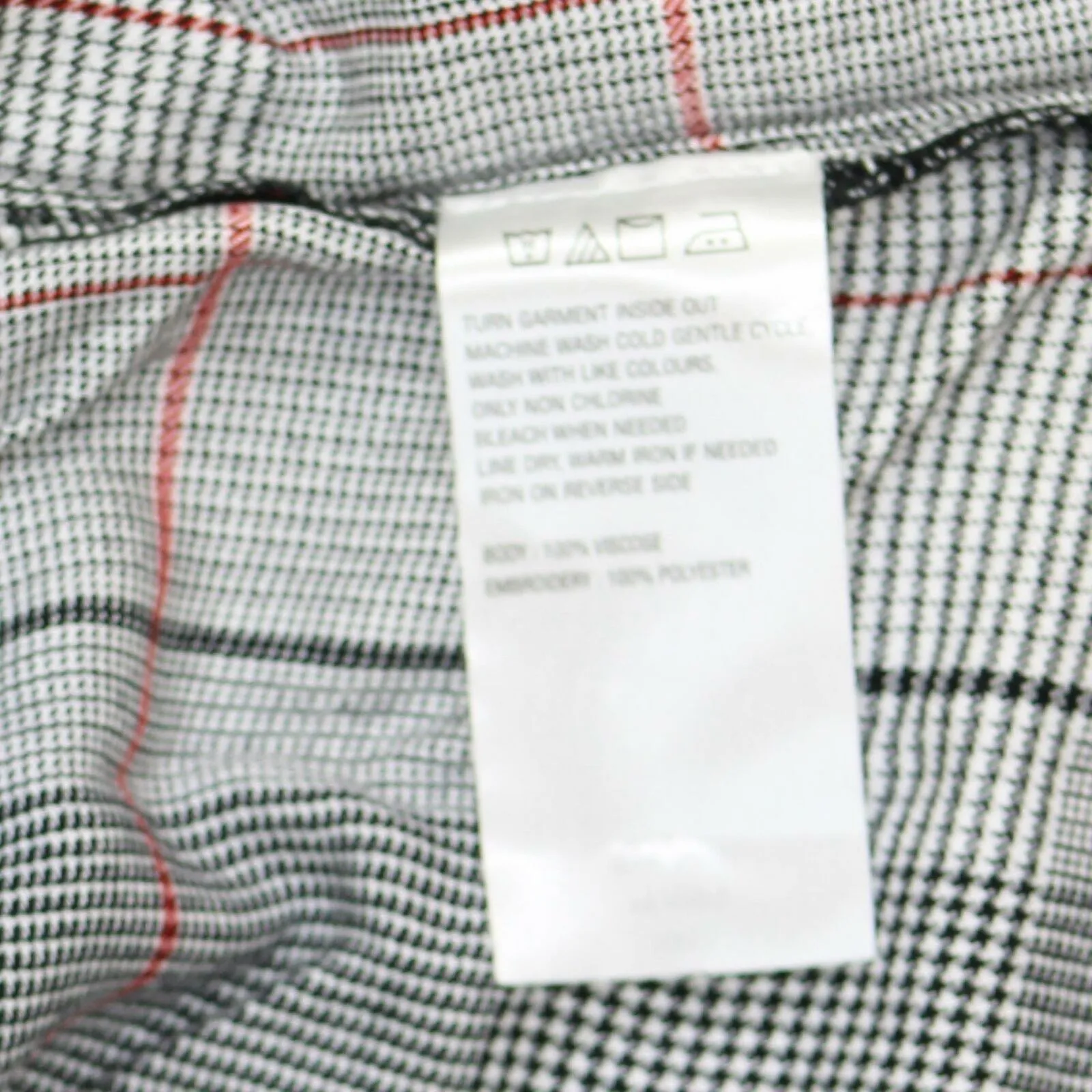 Curations Women's Embroidered Sleeve Plaid Peasant Blouse