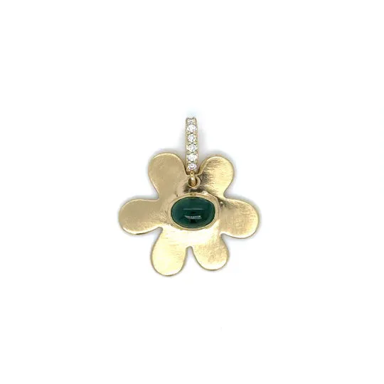 Daisy Charm with Blue/Green Tourmaline