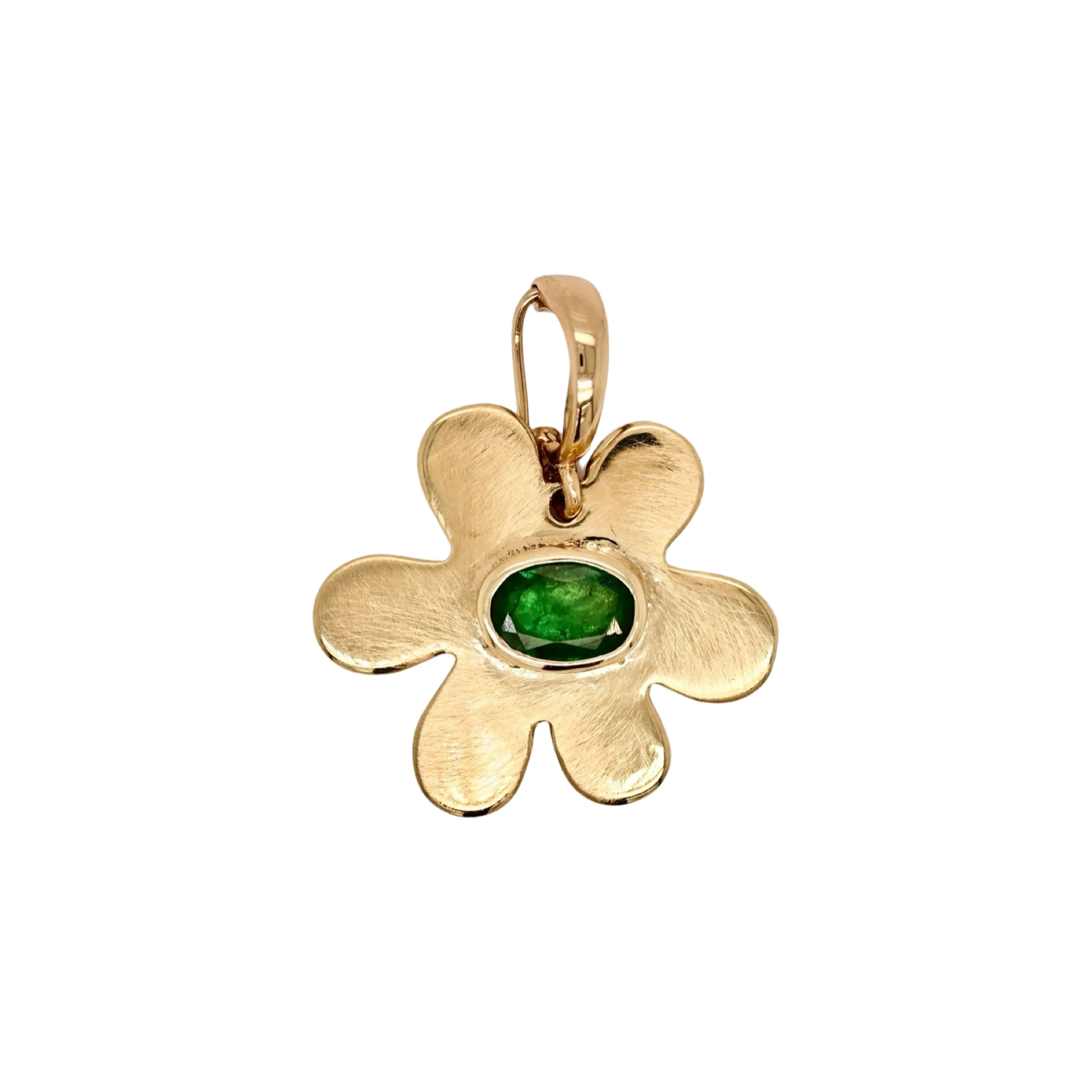 Daisy Charm with Emerald
