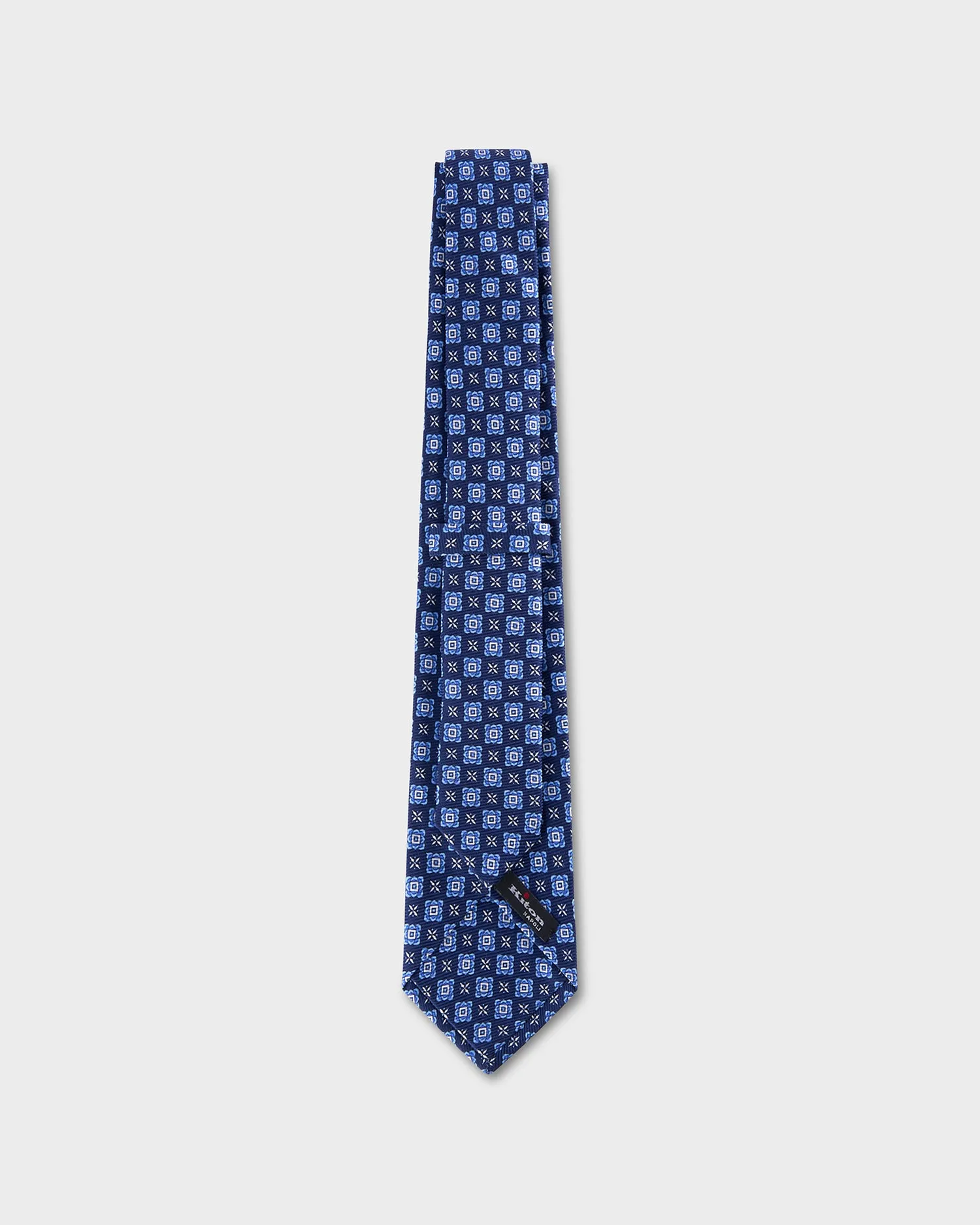 Dark Blue With Blue And White Pattern Tie