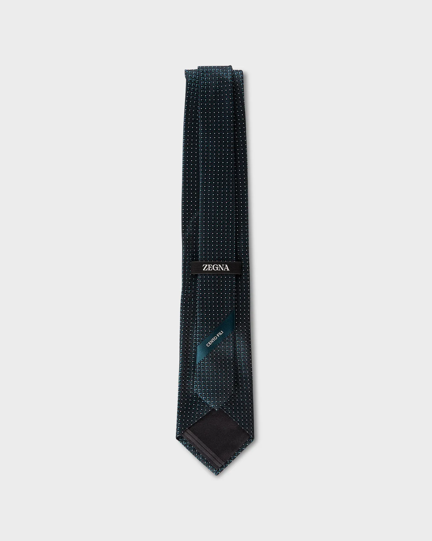 Dark Teal And Black Cento Fili Tie