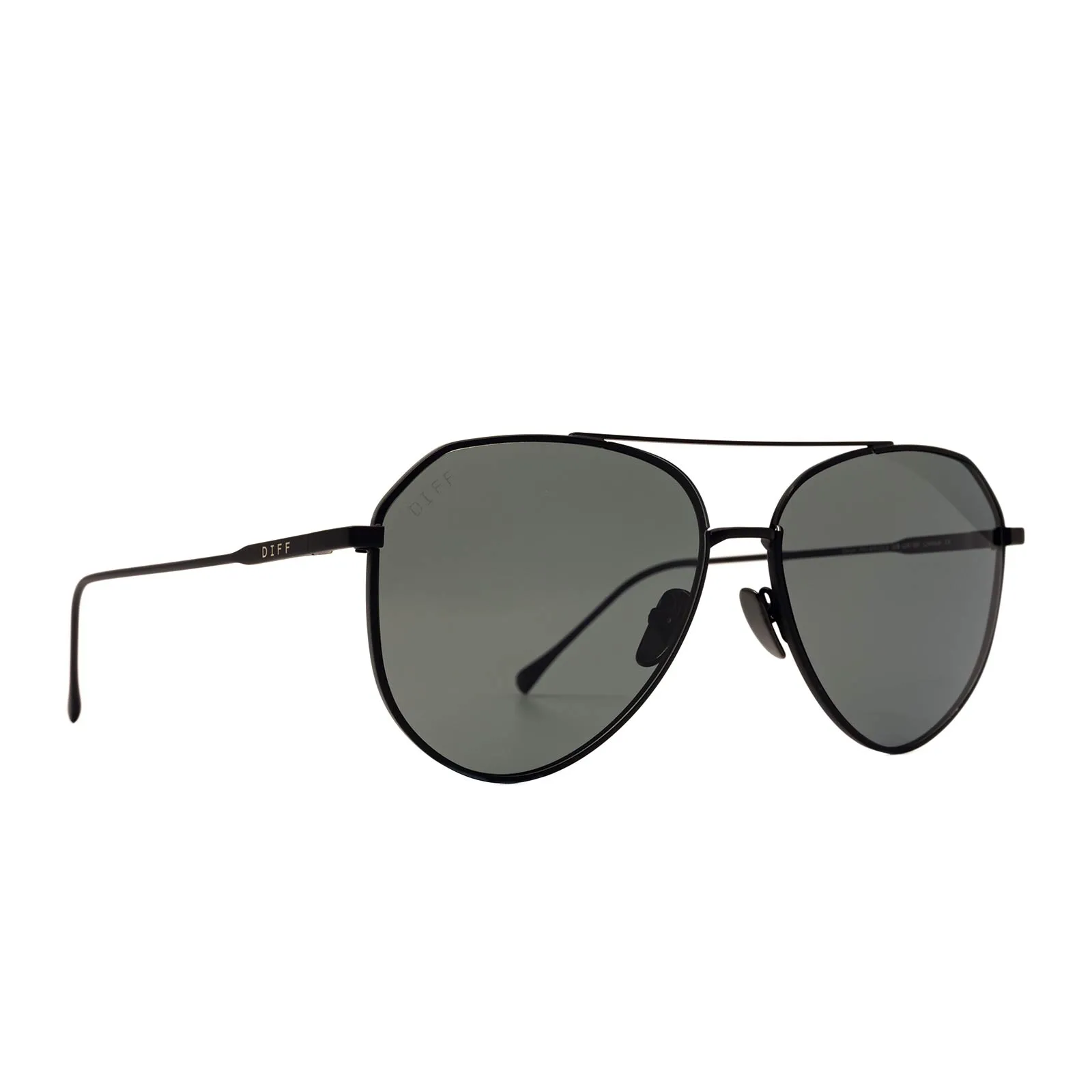 Dash Aviator Matte Black   Solid Grey Sunglasses
