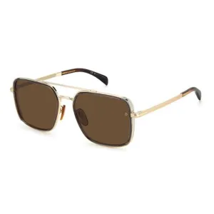 David Beckham Men Brown Gold Sunglasses Metal Full Rim Casual Aviator Eyeglasses