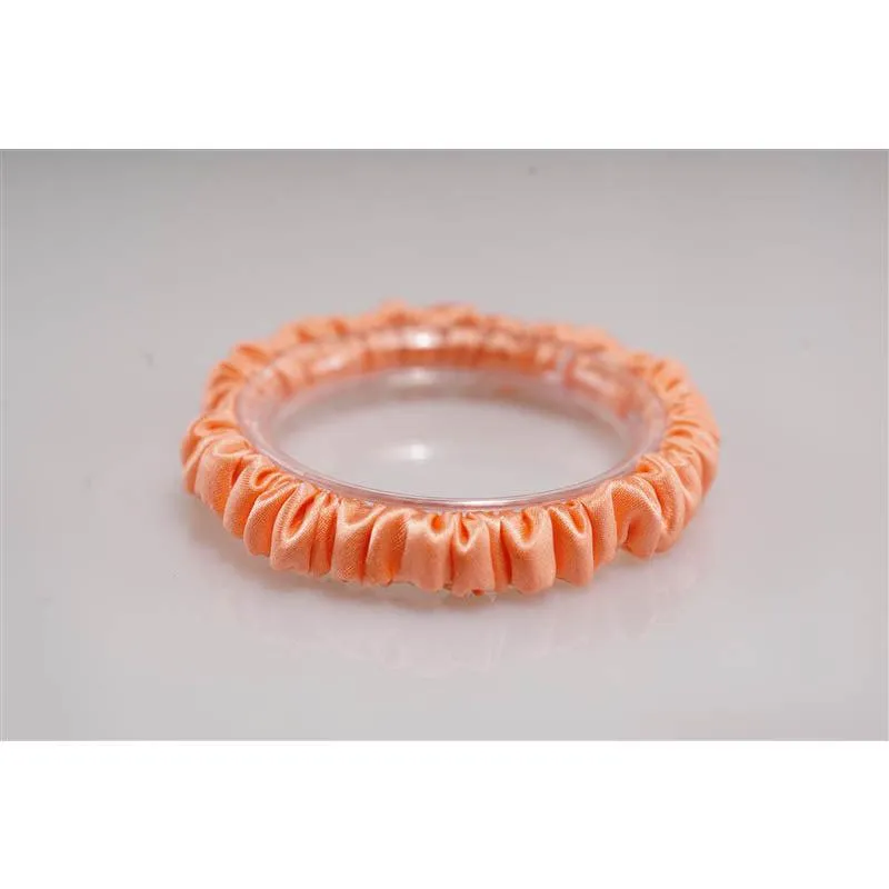 Deep pinkish orange silk scrunchies mini