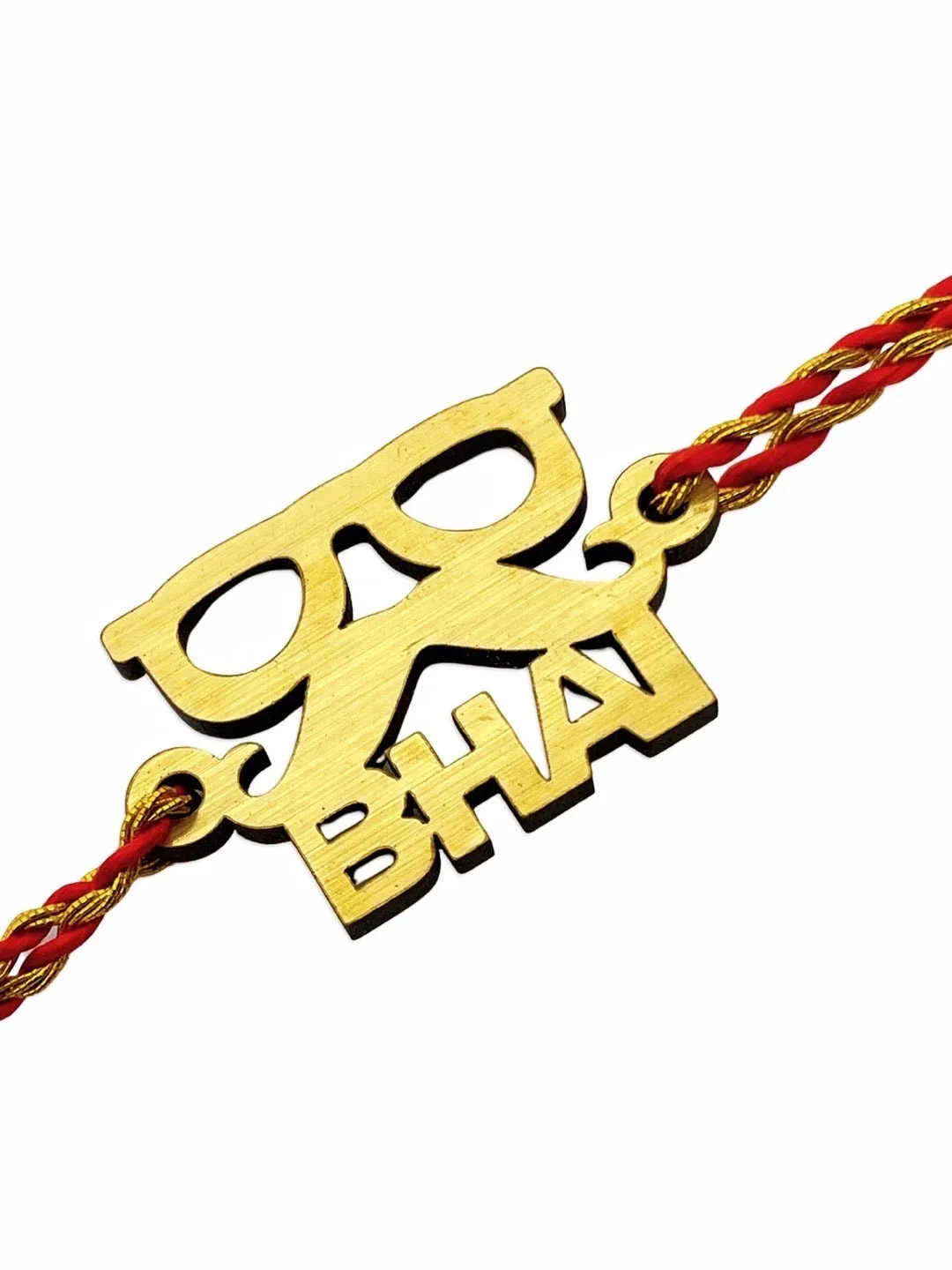 Designer MDF Sunglasses & Moustache Wala Bhai Wooden Rakhi Thread For Brothers