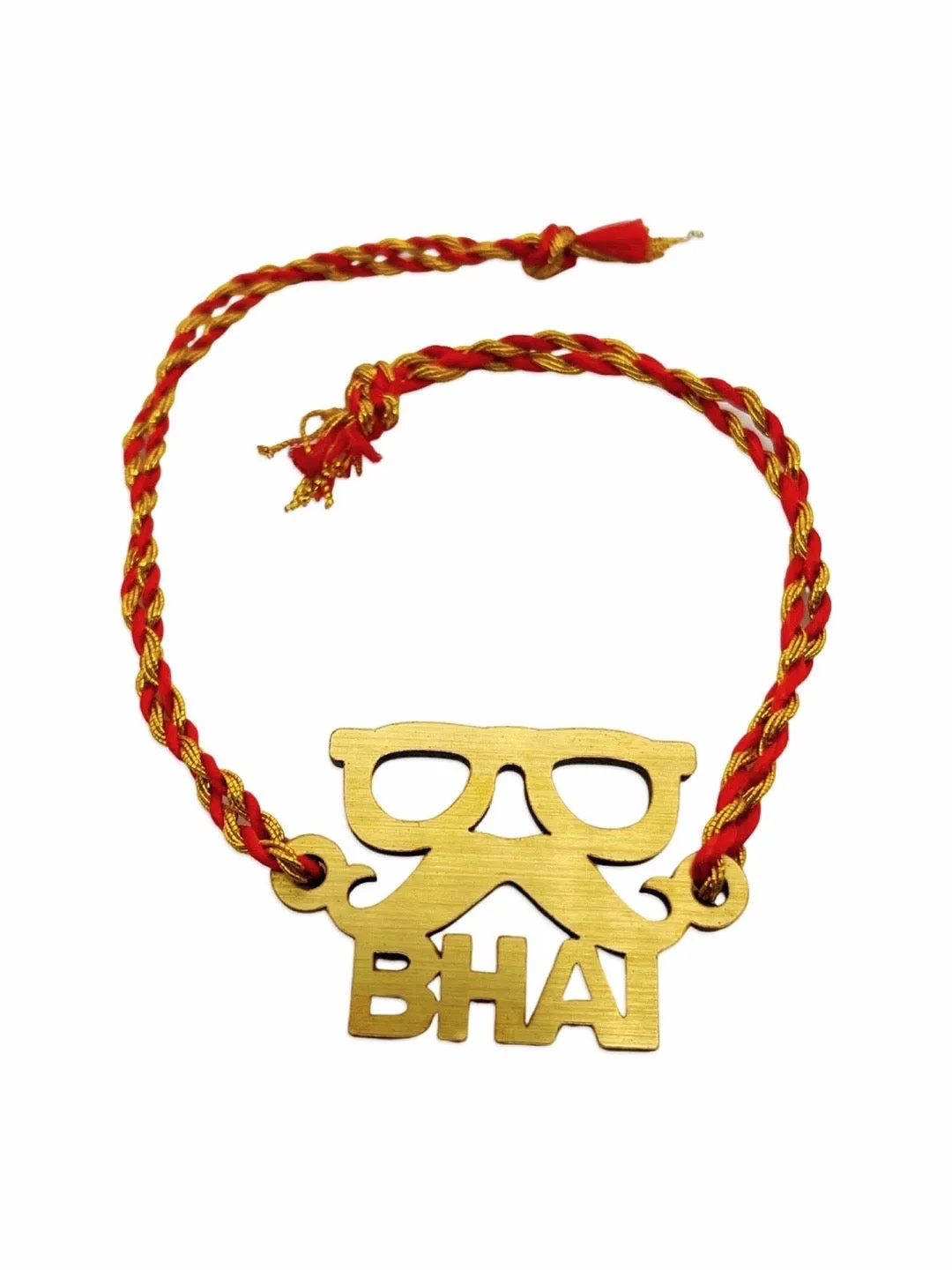 Designer MDF Sunglasses & Moustache Wala Bhai Wooden Rakhi Thread For Brothers