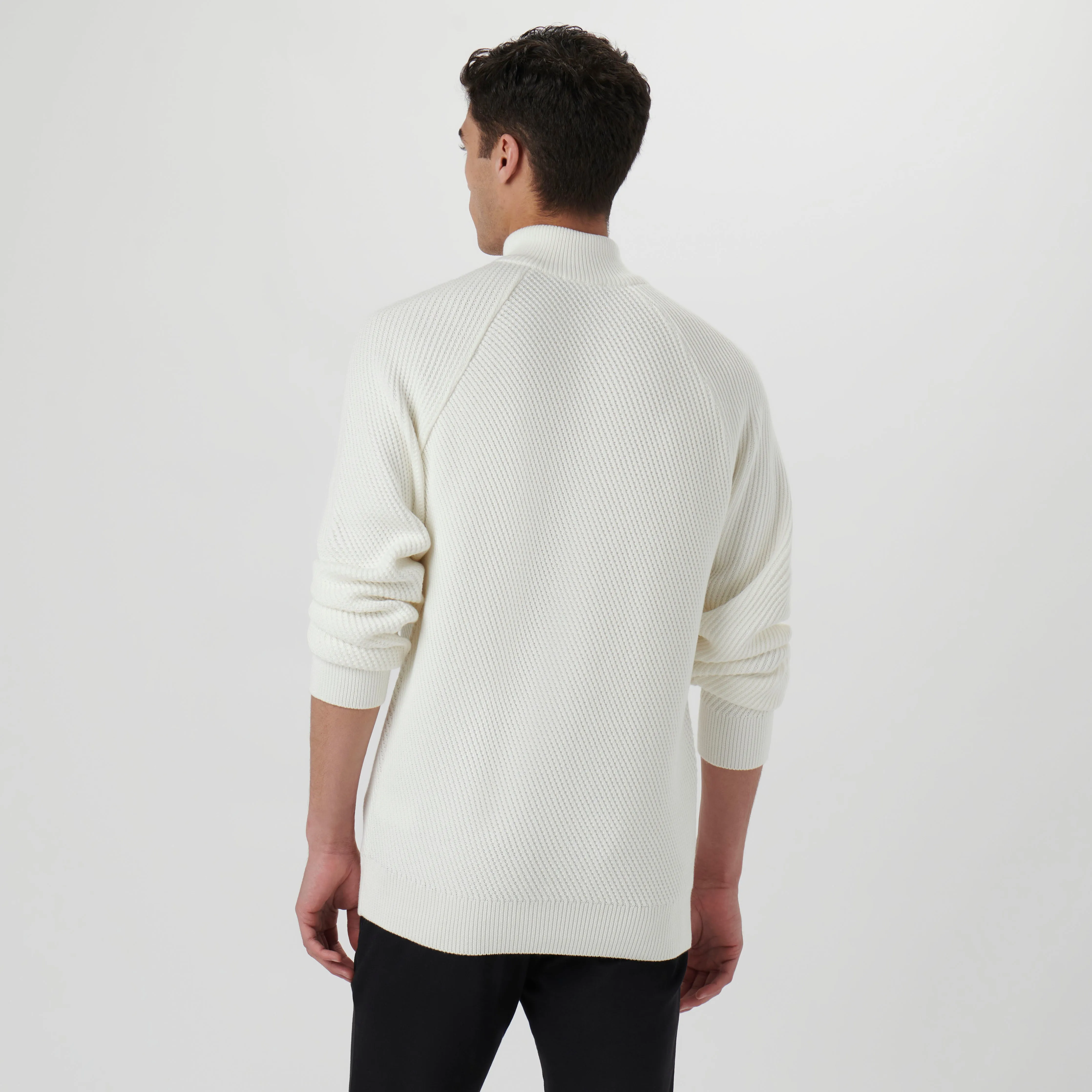 Diagonal Stitch Quarter Zip Sweater