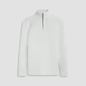 Diagonal Stitch Quarter Zip Sweater