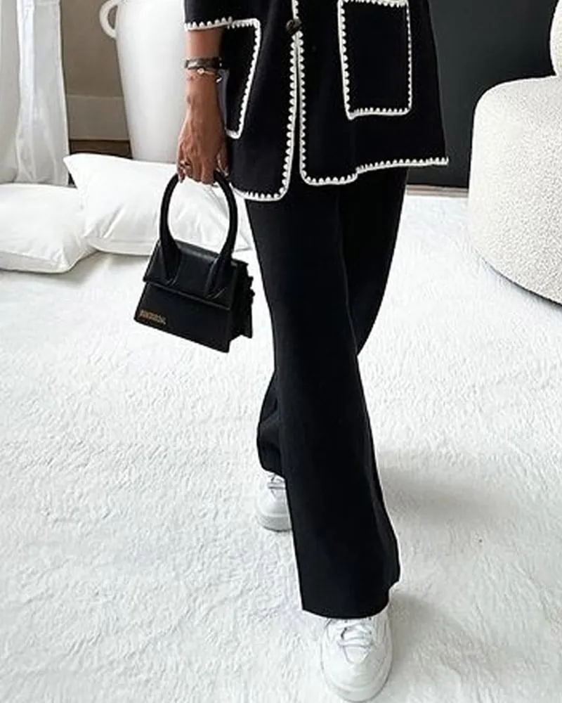 DIANA | TWO PIECE SET WITH TRIMMED JACKET AND CASUAL PANTS