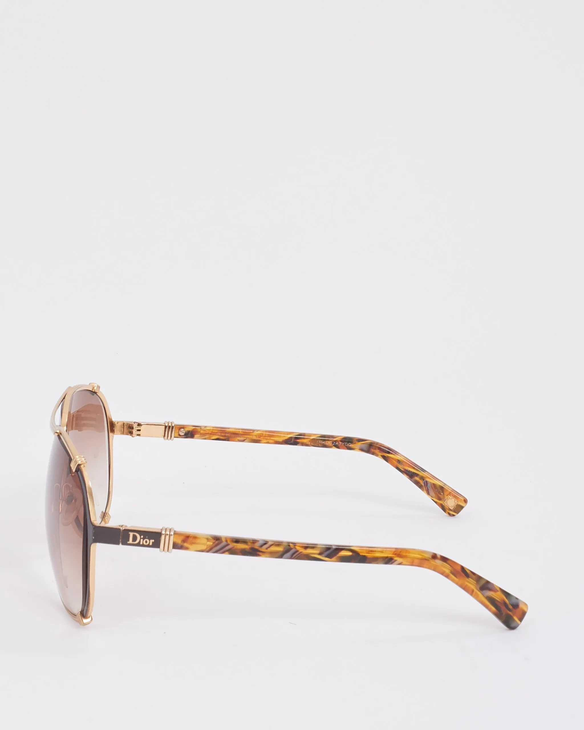 Dior Gold & Tortoise Aviator Sunglasses