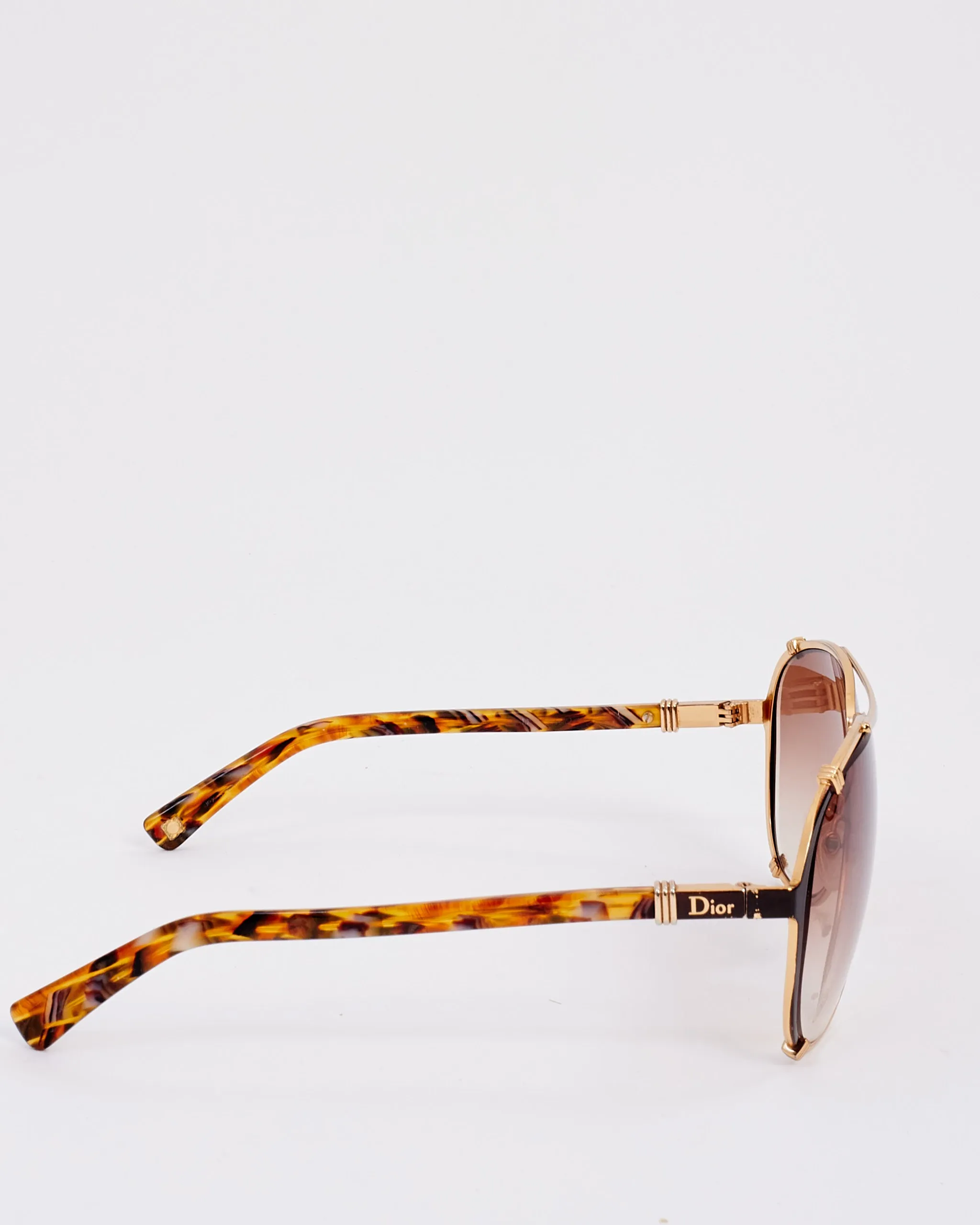 Dior Gold & Tortoise Aviator Sunglasses