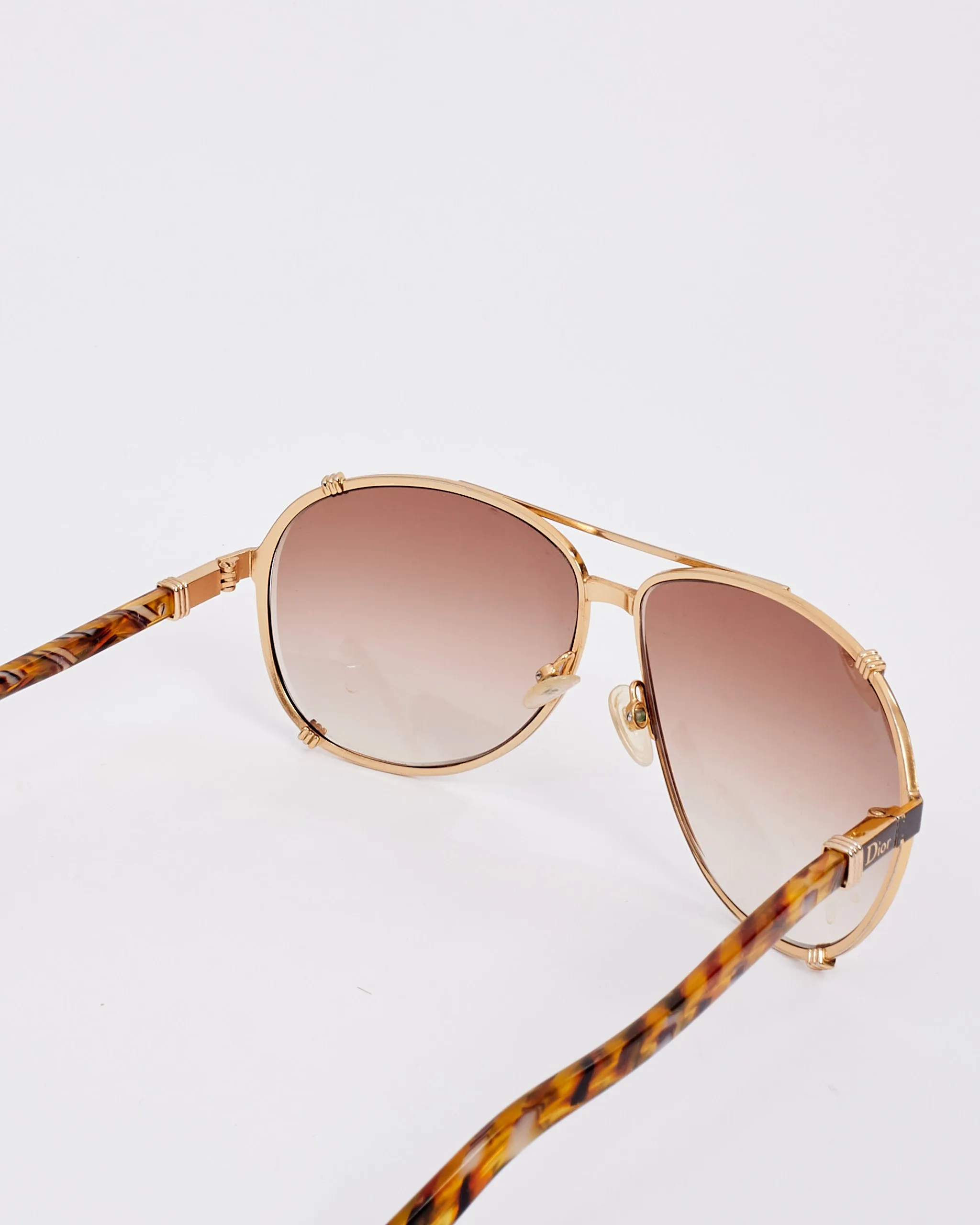 Dior Gold & Tortoise Aviator Sunglasses
