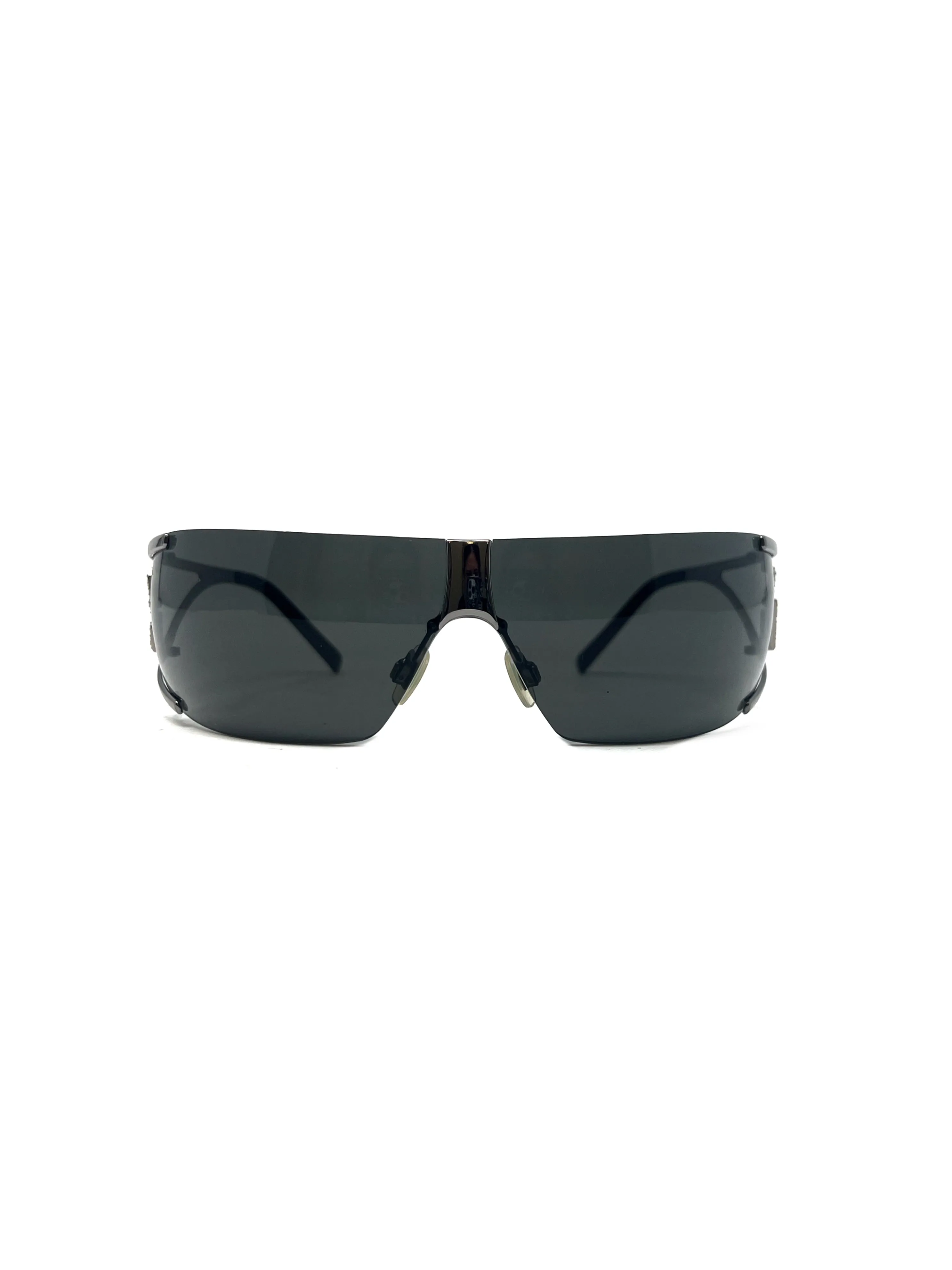 Dolce & Gabbana WC! Vintage Logo Rhinestone Shield Sunglasses
