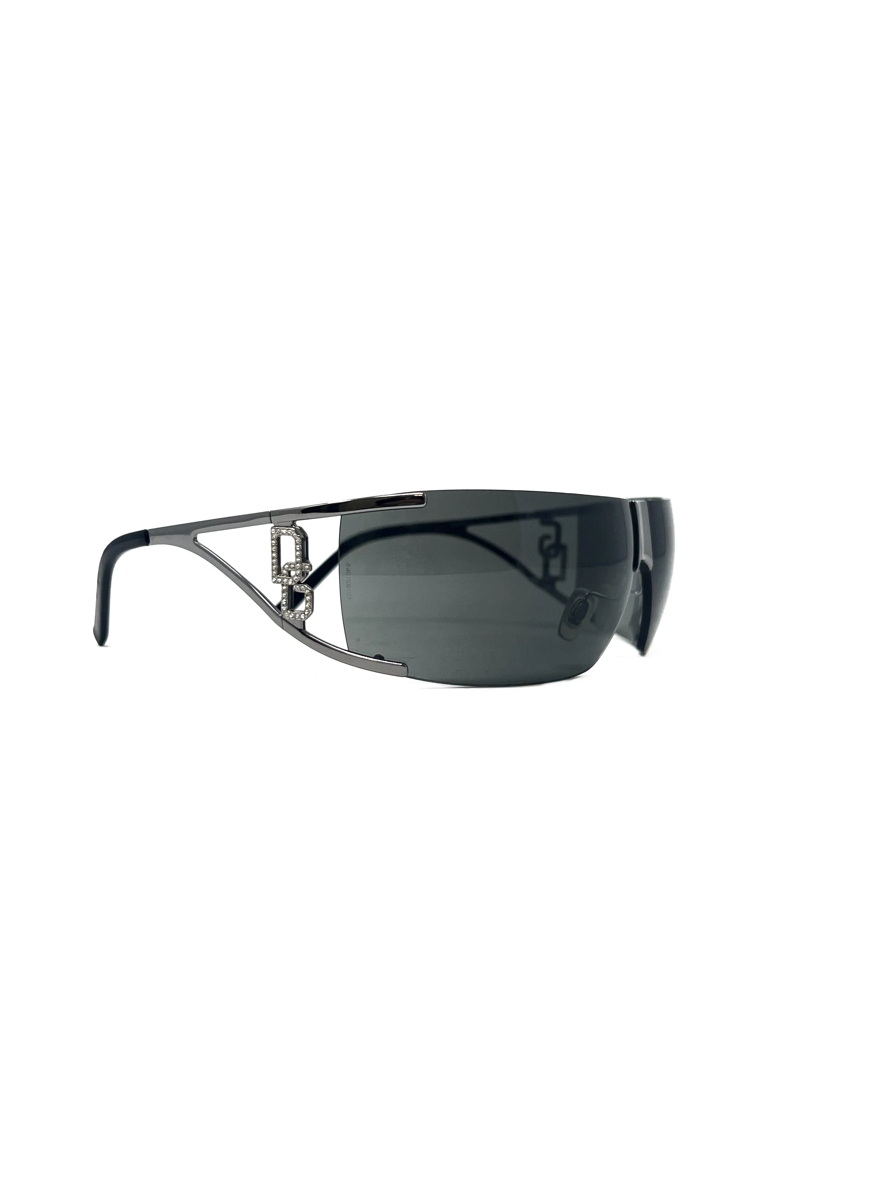 Dolce & Gabbana WC! Vintage Logo Rhinestone Shield Sunglasses