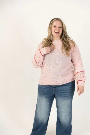 Dolly Long Sleeve Confetti Sweater Curvy