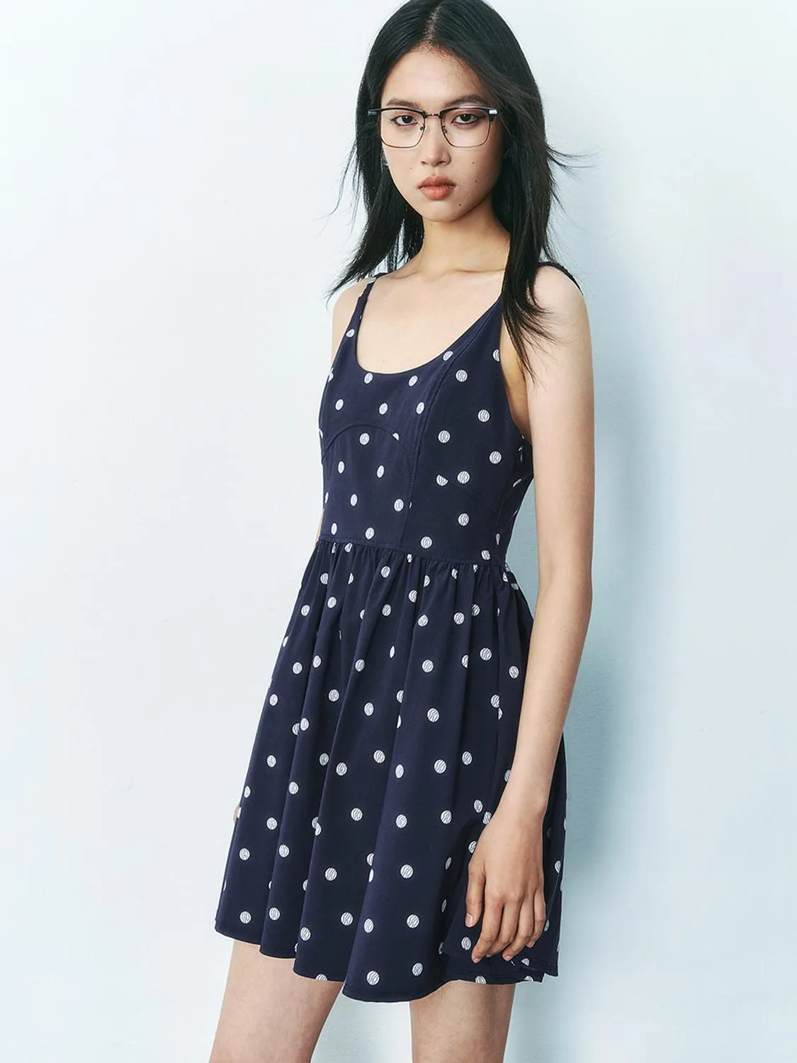 Dotted Cami A-Line Dresses