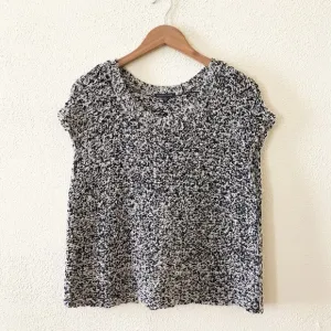 Eileen Fisher Minimalist Cropped Cap Sleeve Pullover M