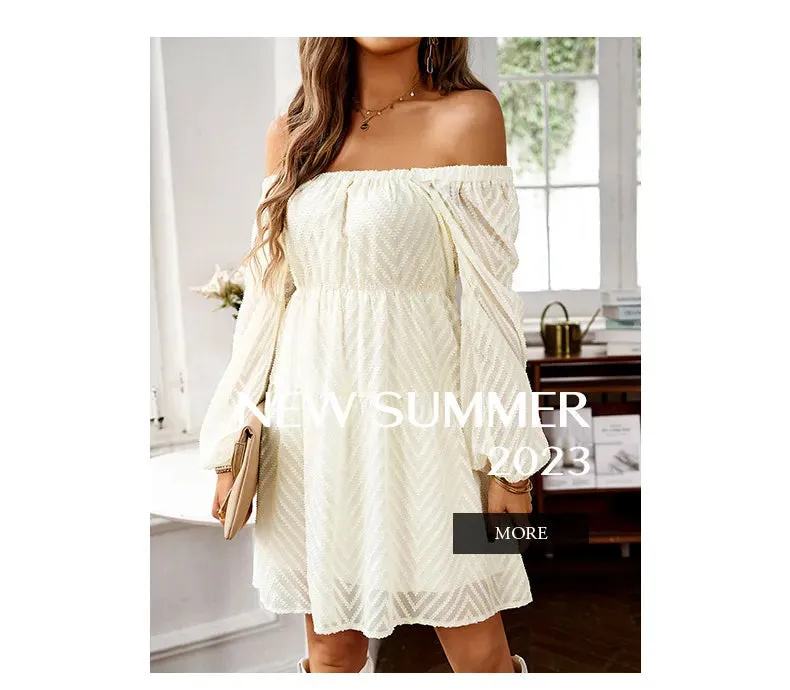 Elegant Chiffon A Line Slash Neck Sheer Fairycore Mini Dress