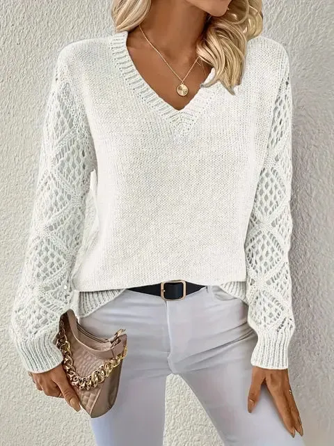 Elizabeth® | Stylish knitted sweater with a V-neck
