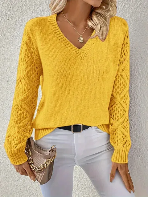 Elizabeth® | Stylish knitted sweater with a V-neck