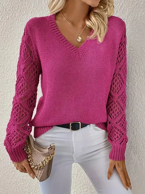 Elizabeth® | Stylish knitted sweater with a V-neck