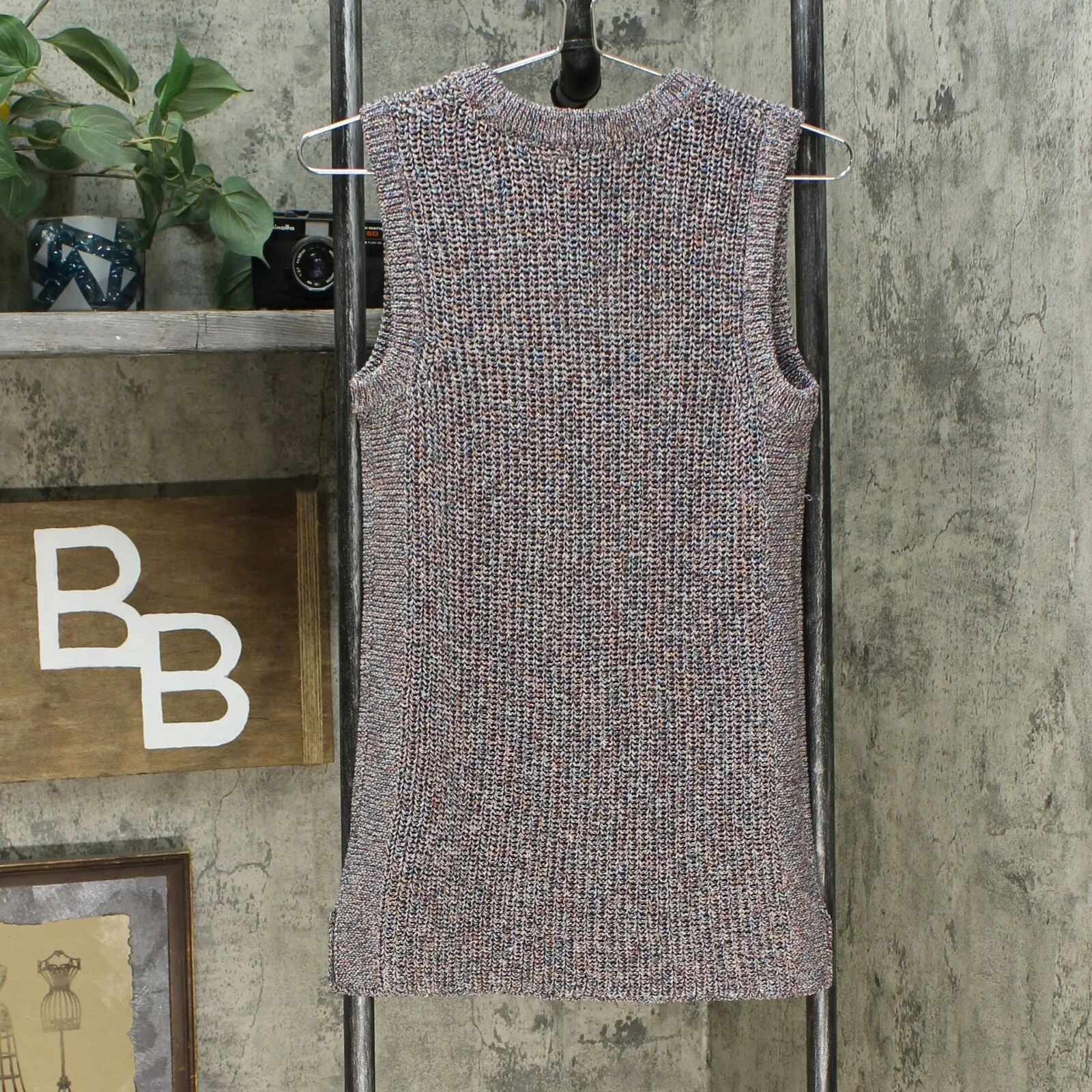 Ella Moss Women's Marled Sleeveless Tank Sweater. 1372445 Mood Indigo Medium