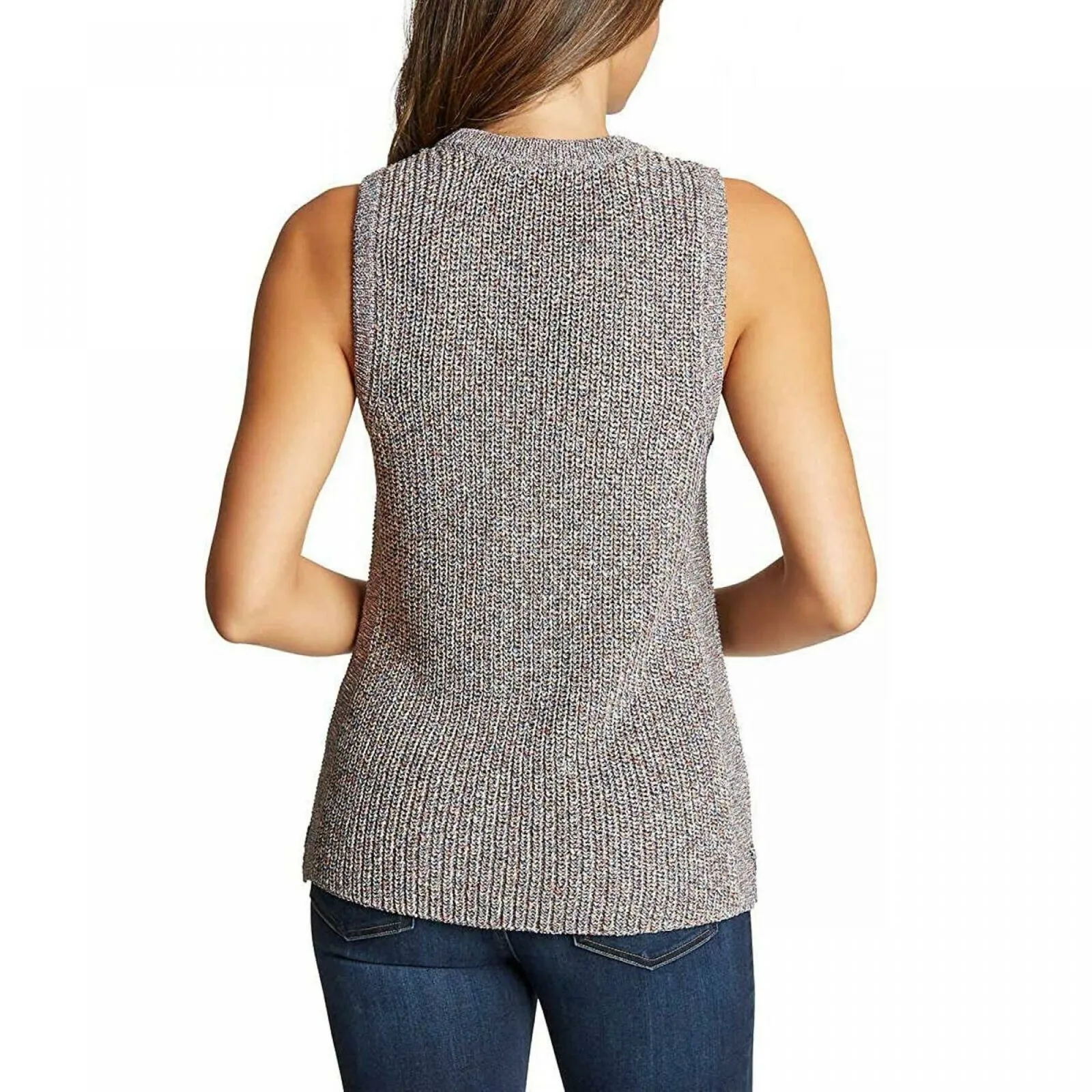 Ella Moss Women's Marled Sleeveless Tank Sweater. 1372445 Mood Indigo Medium