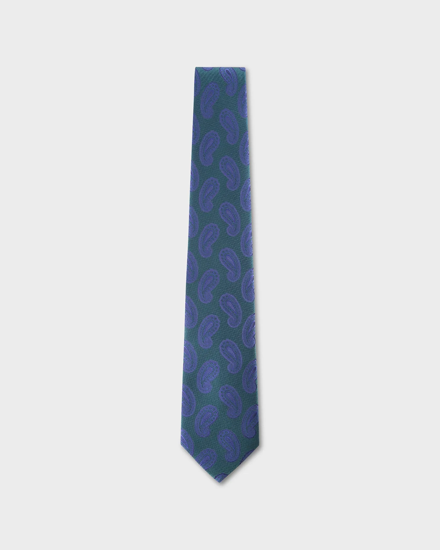 Emerald And Navy Paisley Tie