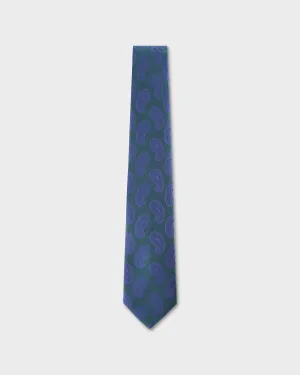 Emerald And Navy Paisley Tie