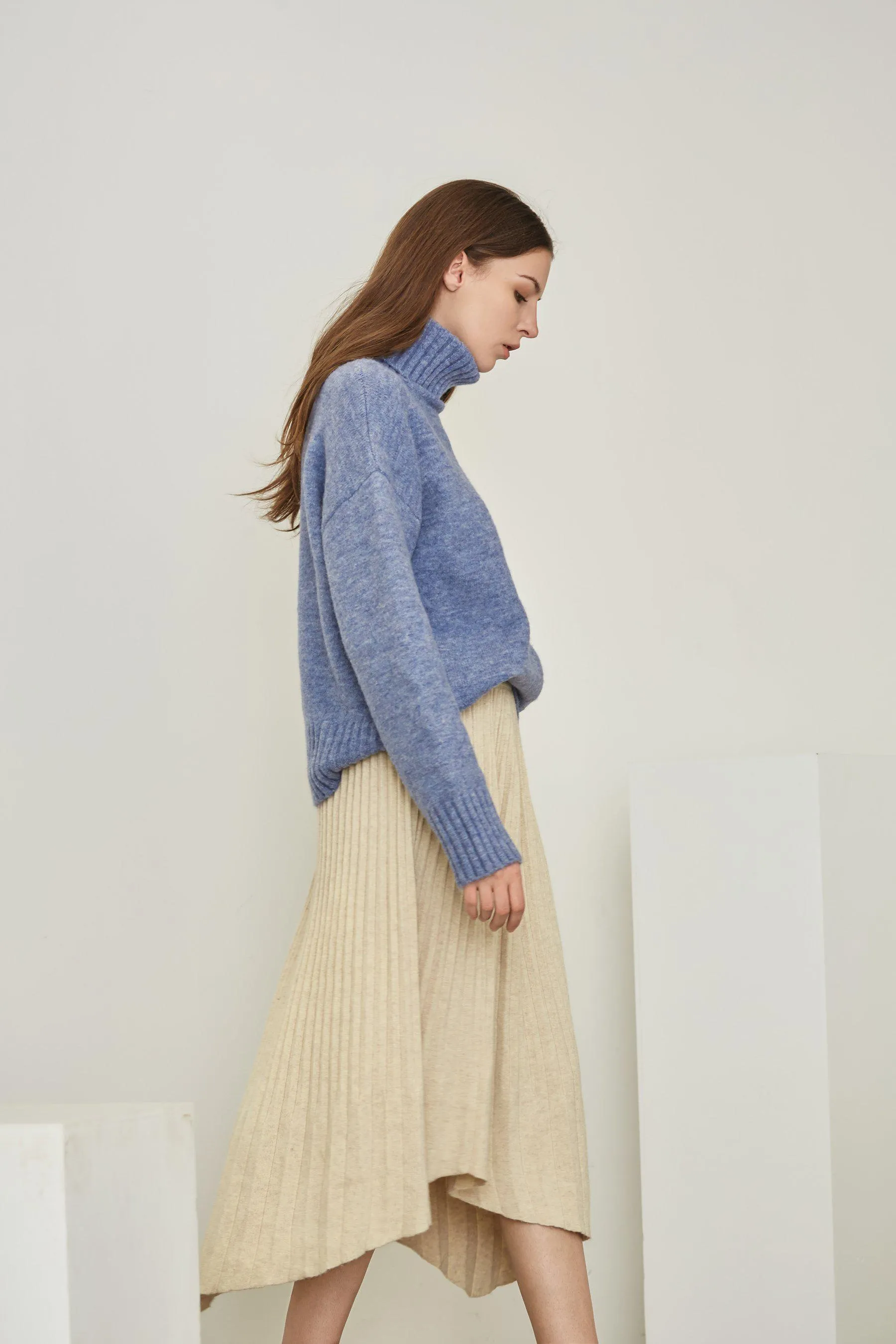 EMMA YAK WOOL BLEND TURTLENECK SWEATER