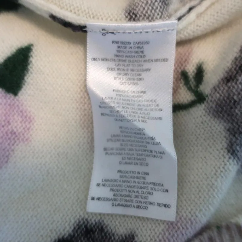 Equipment Cashmere Sweater Sloane Floral Print Sz Extra Small Crewneck Pullover