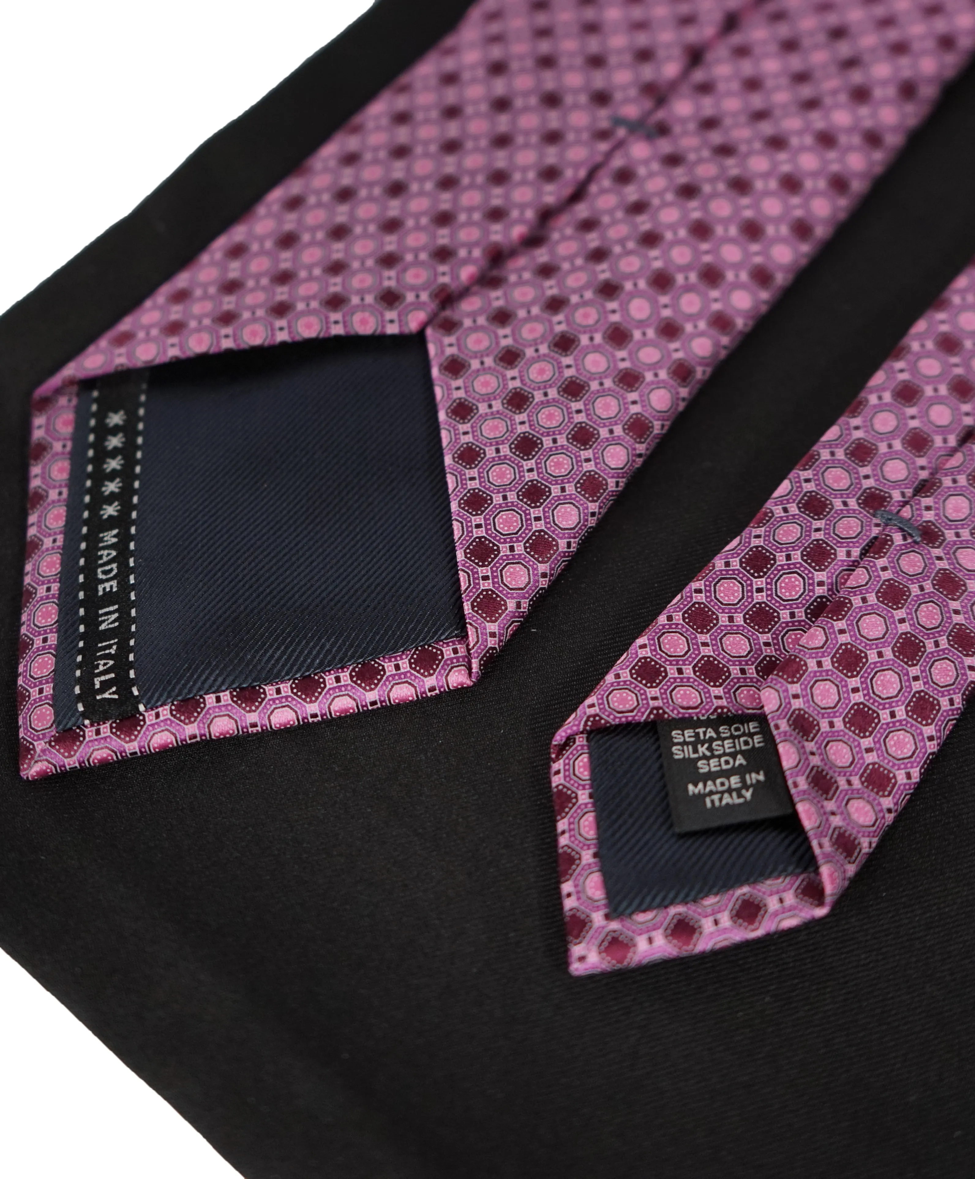 ERMENEGILDO ZEGNA - Pink & Burgundy Medallion Tie