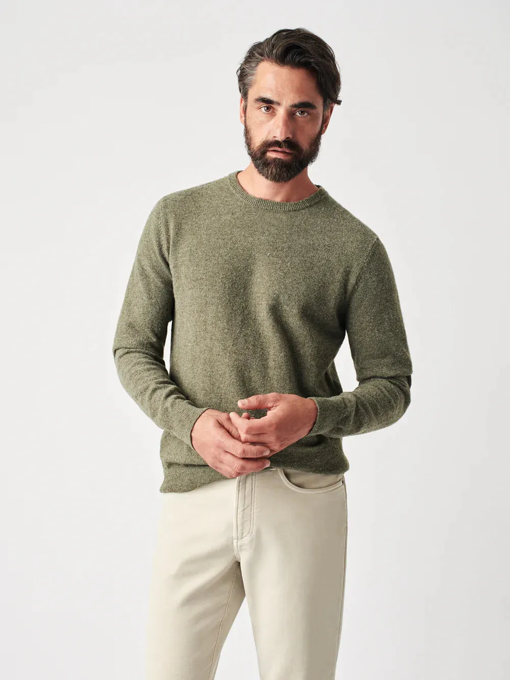 Faherty - Jackson Hole Crew Sweater - Olive Heather
