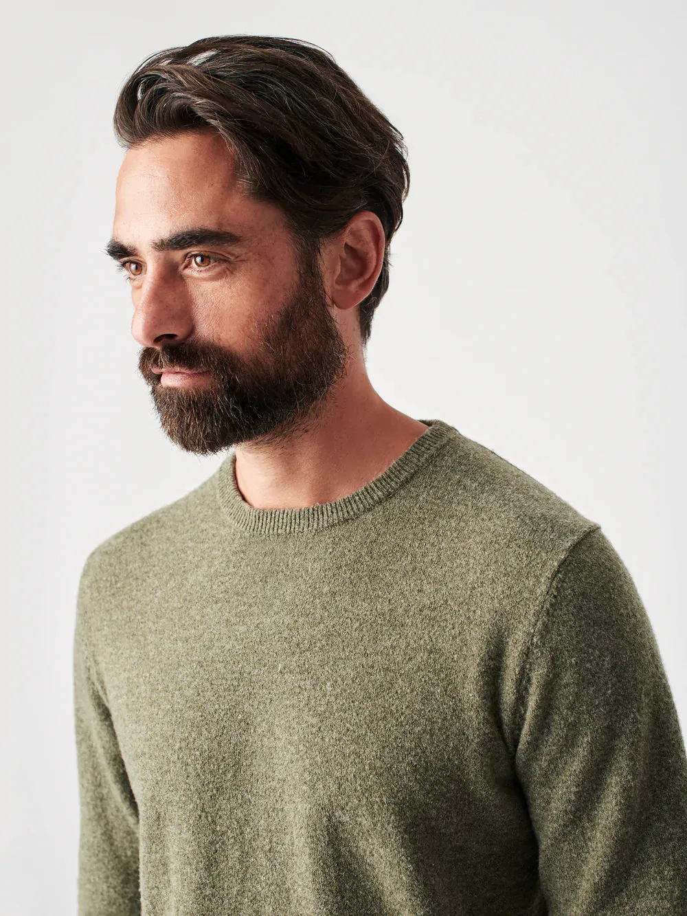 Faherty - Jackson Hole Crew Sweater - Olive Heather