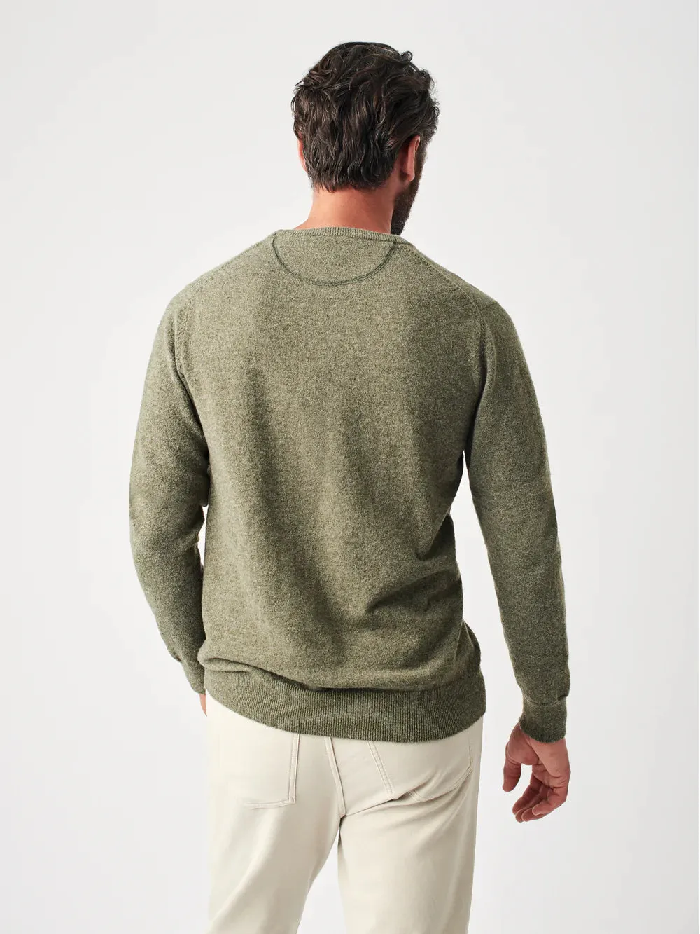 Faherty - Jackson Hole Crew Sweater - Olive Heather
