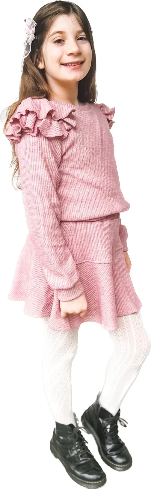 Fair Isle Heart and Mauve Sweater Skorts