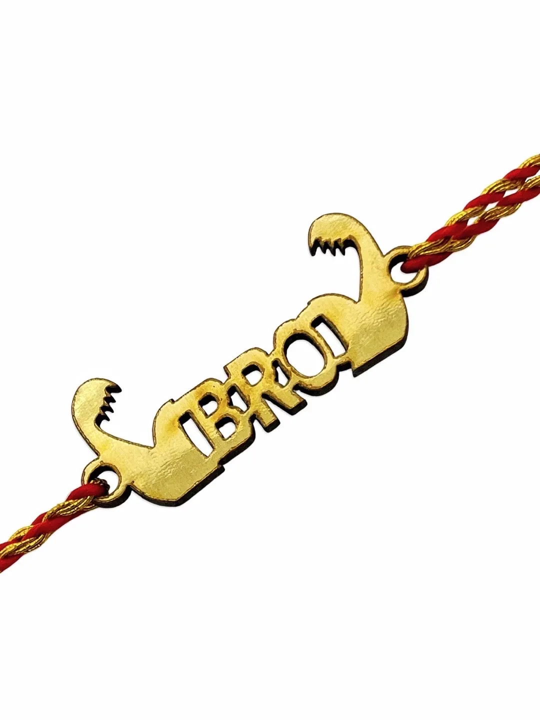 Fancy Rakhi Design Funky Slogan Muscular BRO Mauli Thread Raksha Bandhan