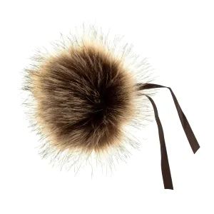 Faux Fur Pom Pom - Large 12cm - Brown Tip