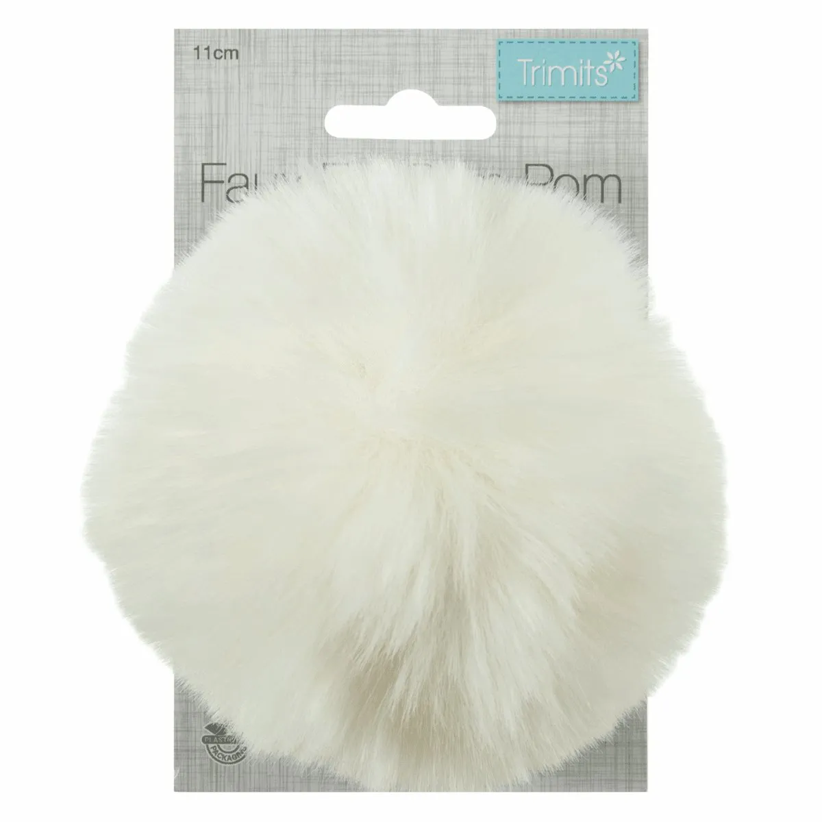 Faux Fur Pom Pom - Large 12cm - Cream