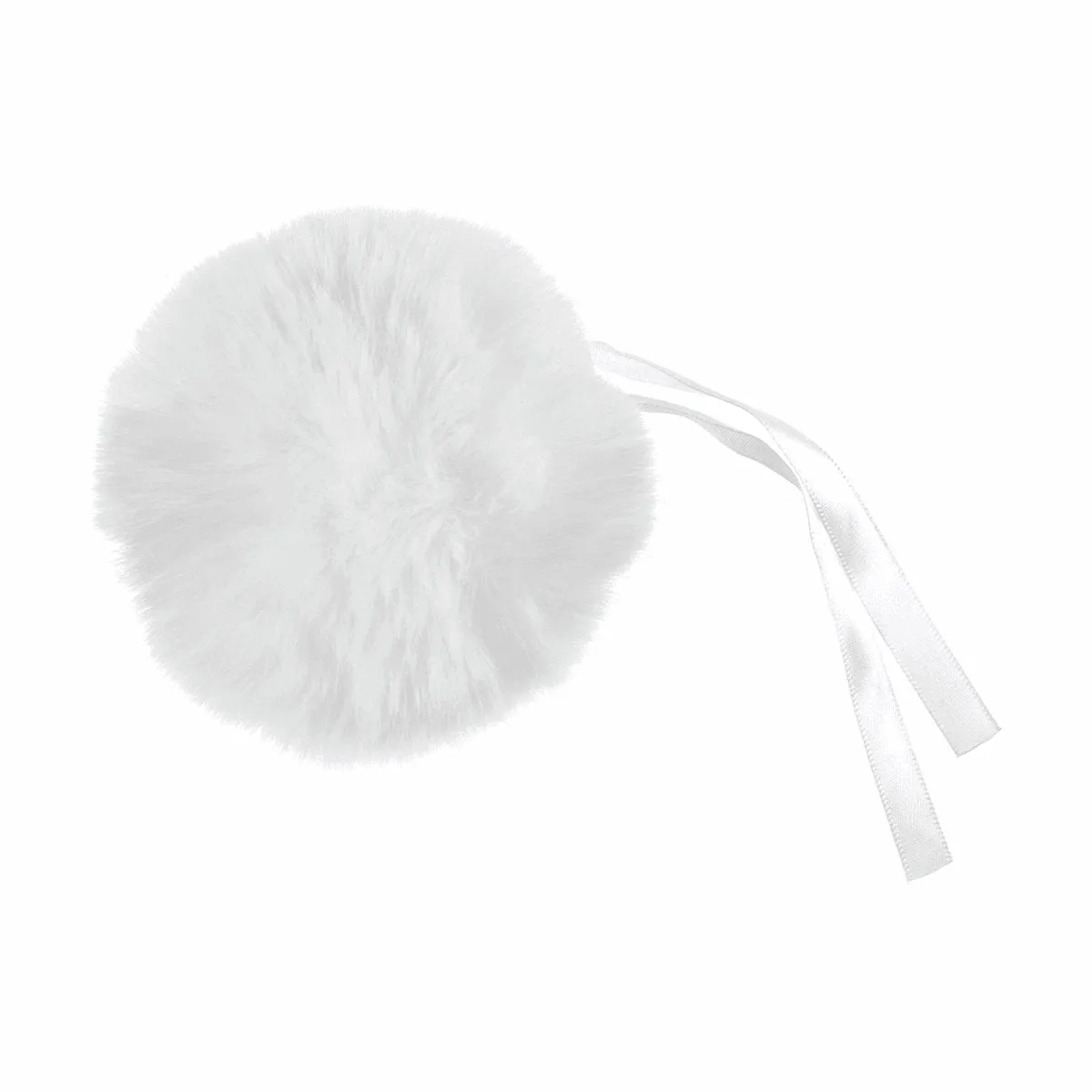 Faux Fur Pom Pom - Large 12cm - White