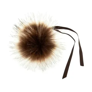 Faux Fur Pom Pom - Medium 6cm - Brown Tip