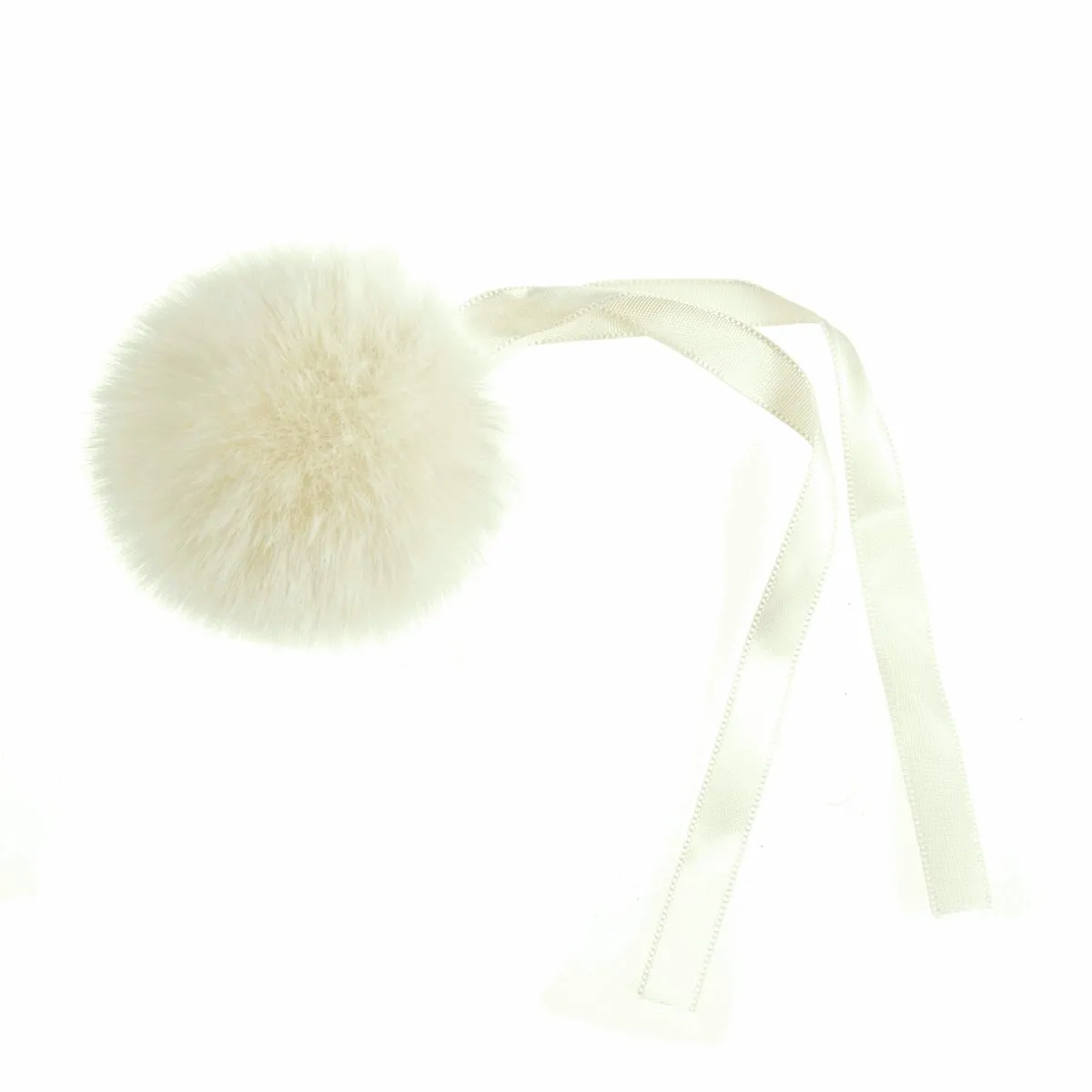 Faux Fur Pom Pom - Medium 6cm - Cream