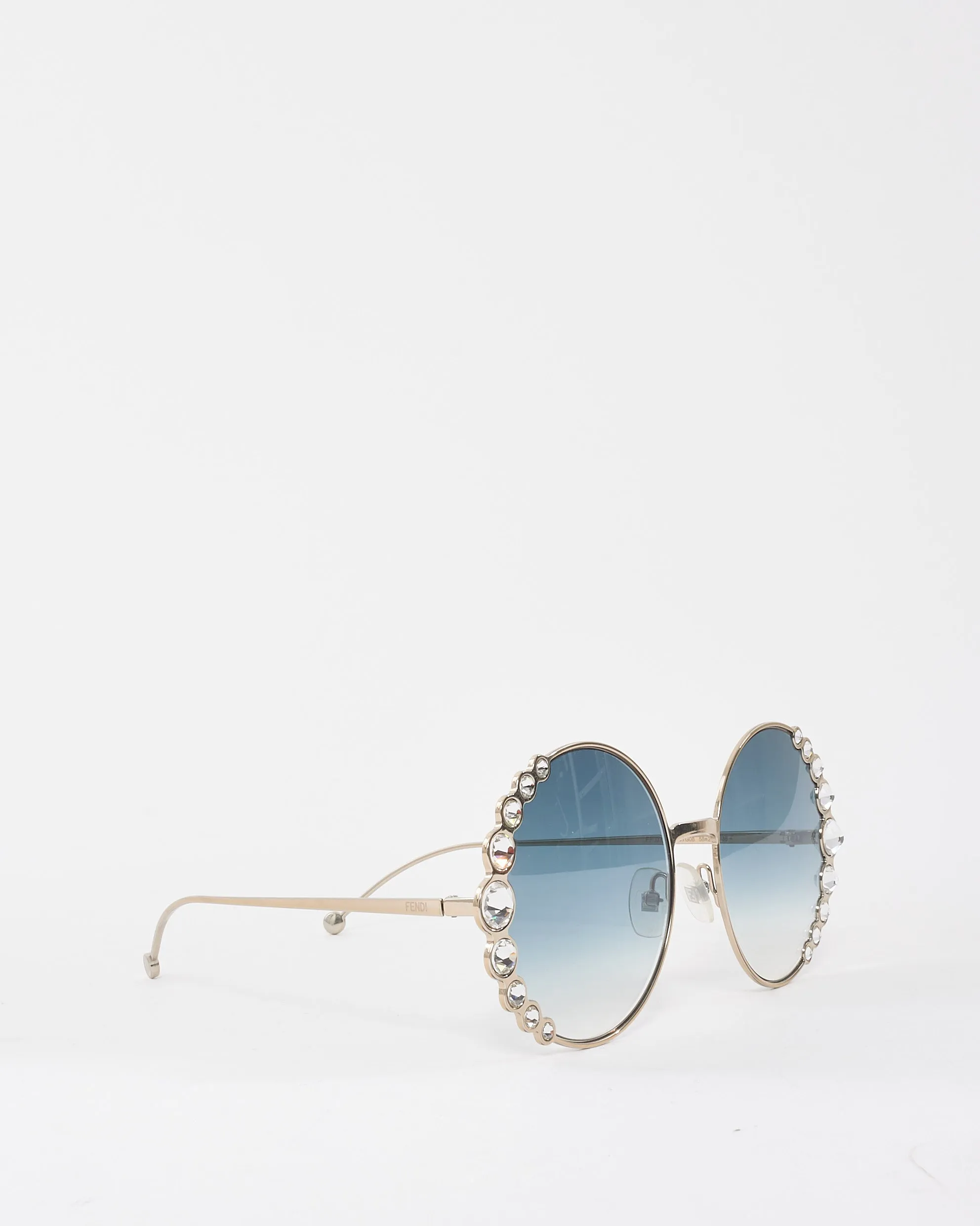 Fendi Blue/Silver Gradient Lens FF 0324/S Round Frame Sunglasses
