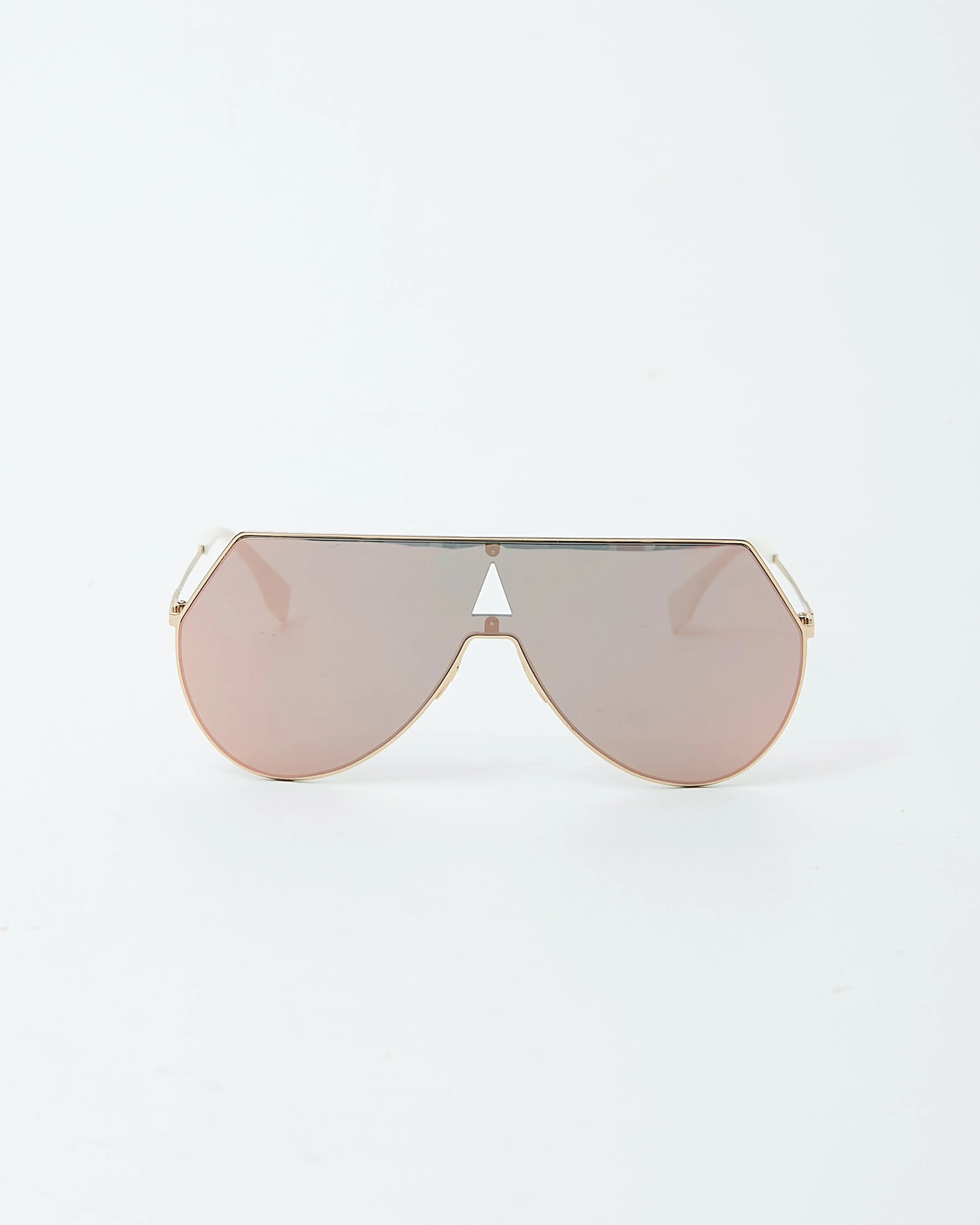Fendi Rose Gold Shield FF0193/S Aviator Sunglasses