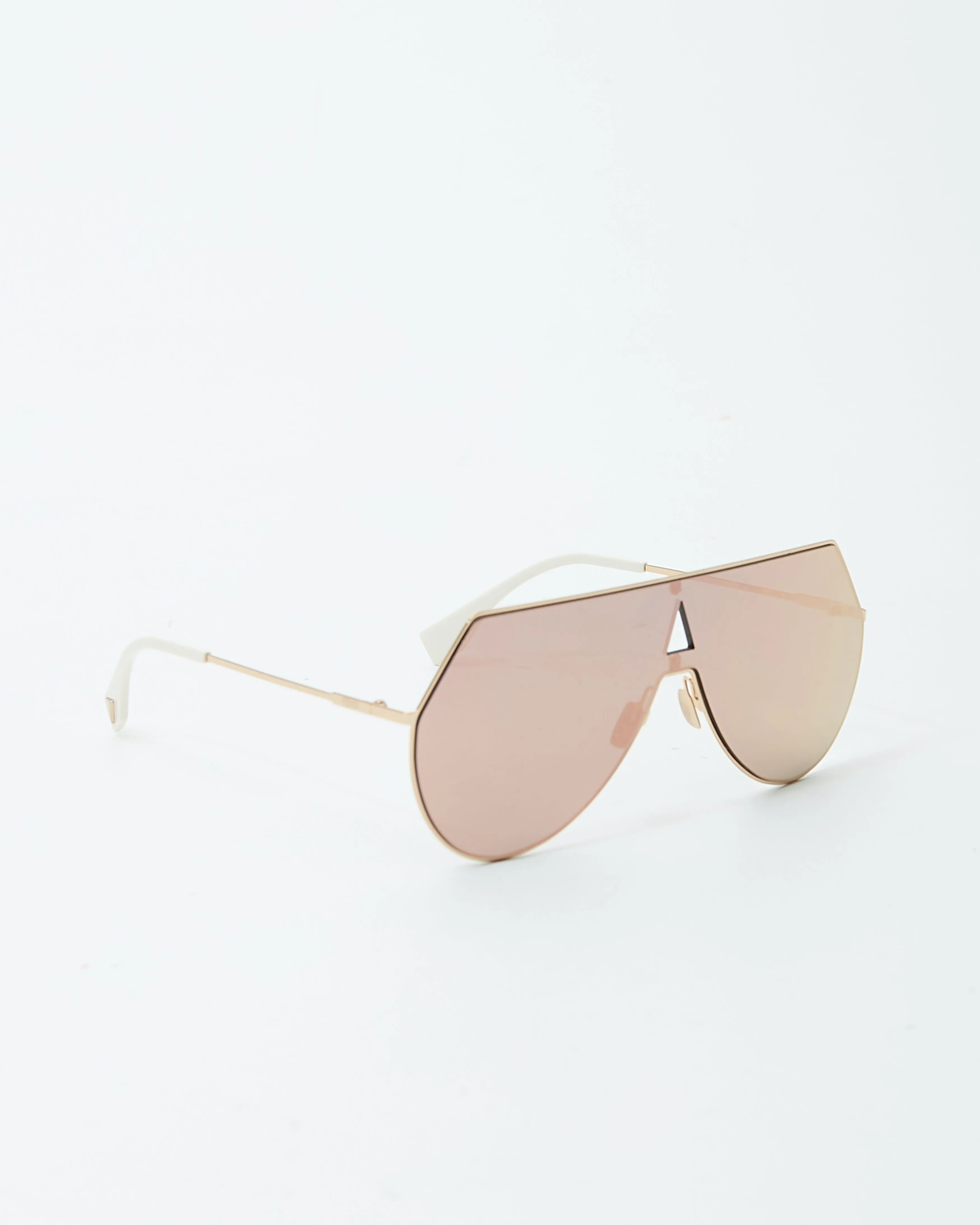 Fendi Rose Gold Shield FF0193/S Aviator Sunglasses