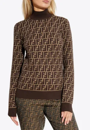 FF Jacquard Turtleneck Sweater