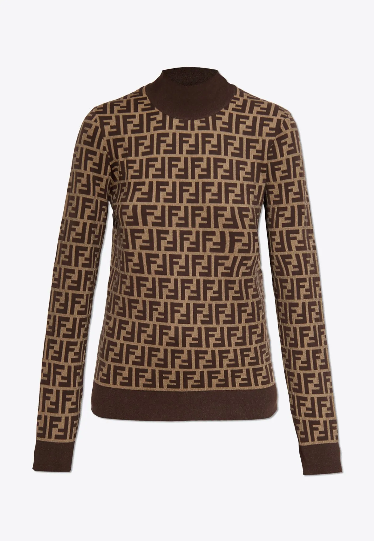 FF Jacquard Turtleneck Sweater